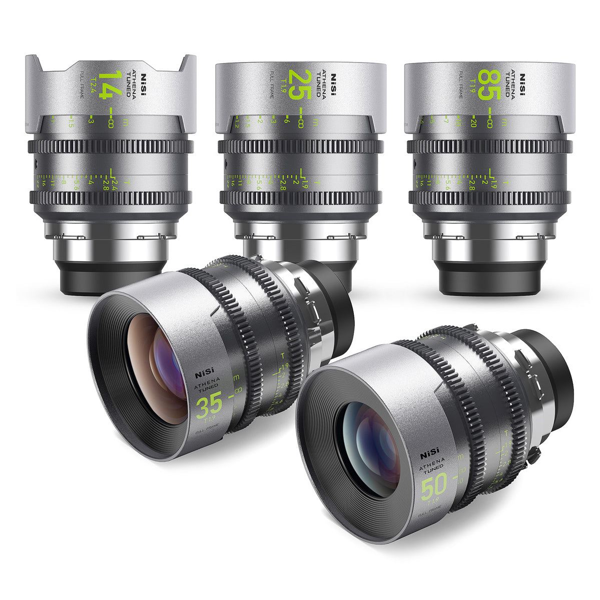 NiSi Athena Tuned Prime Full Frame Cinema Lens Set with 5 Lenses