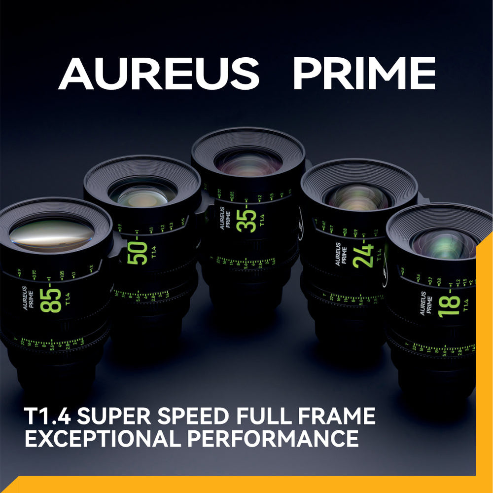 NiSi Aureus Prime Full Frame T1.4 Cinema Lens Kit – 18mm, 24mm, 35mm, 50mm, 85mm + Hard Case (PL Mount)